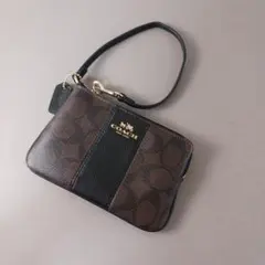 504/未使用 COACH コーチ リストレットポーチ シグネチャーキャンバス