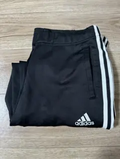 adidas ブラック ジャージパンツ サイドストライプ