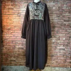 ゴブランチャイナボタンワンピース　kutir クティール　花柄　Lサイズのサムネイル