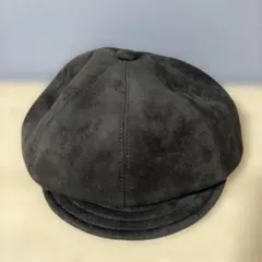 黒いスエード風キャスケット 57.5cm