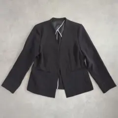 ノーカラージャケット 【3XL】ブラックフォーマル大きいサイズ 黒