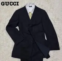 48/Lサイズ グッチ☆GUCCI ストライプ ビジネススーツ　濃紺　860