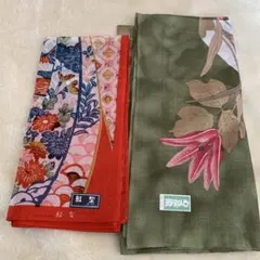 【新品】☆紅型☆★わさび染★ハンカチ2枚セット