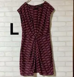 ZARA ワンピース 膝丈　個性派柄　L