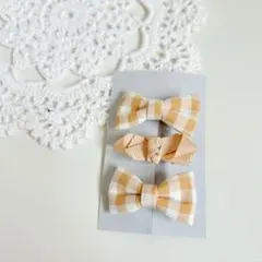 【ベージュ】ヘアクリップ3点セット　ベビーヘアクリップ　やっとこピン