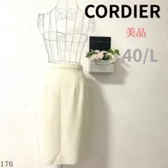 【美品】CORDIER レディース スカート 膝丈 タイトスカート 白 40 L