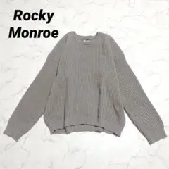 【ロッキーモンロー】長袖ニット セーター クルーネック L グレージュ