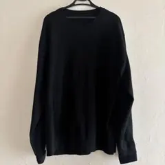 無印良品洗えるミラノリブ編みクルーネックセーター 黒　メンズ　XL