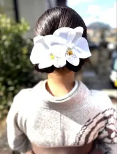 胡蝶蘭 ヘッドドレス 髪飾り 銀箔付き