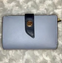 マイケルコース　折り財布　ブルー　サフィアーノレザー　金具ロゴ