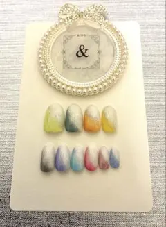 ≡ネイルチップ・連番10枚フルセットOM≡◆和ネイル・カラフルグラデ◆&10S