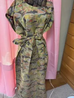 ⑦着物リメイク‼️ベルト付きワンピース‼️ハンドメイド‼️