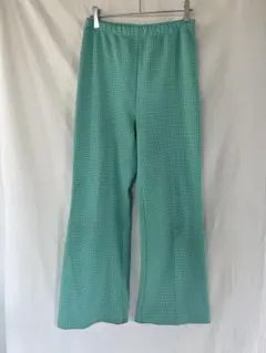 1970's グリーンチェック フレアパンツ