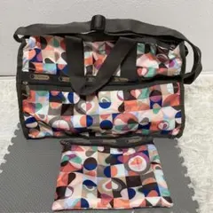 レスポートサック ボストンバッグ ハート柄 カラフル 大容量 総柄 2way
