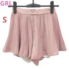 新品　GRL グレイル　ショートパンツ　プリーツ　フレア　くすみピンク　S
