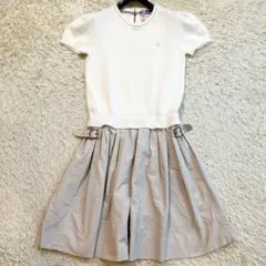 クリーニング済✨️BURBERRY ホースロゴ アンゴラ 切り替え ワンピース