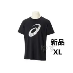 アシックス　ドライビッグロゴ半袖シャツ　スポーツウェア　ブラック　XLサイズ