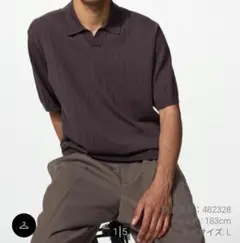 UNIQLO ウォッシャブルニットスキッパーポロセーター ダークパープル XXLのサムネイル
