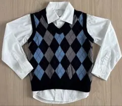 美品！！ 120cm フォーマル(シャツ、ニットベスト)