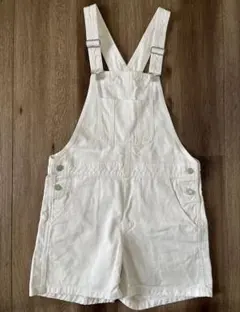 【美品！良品】ホワイト デニム ショート サロペット　特価　夏服のサムネイル