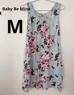 Baby Be Mine 【M】花柄ノースリーブ　ワンピース　水色 かわいい