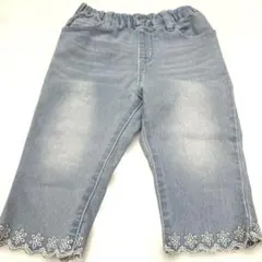 ジーンズ　花刺繍　95cm