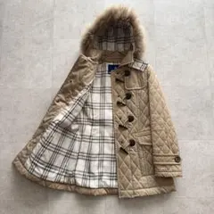 バーバリーブルーレーベル　キルティングコート　ダッフル　ノバチェック　ベージュ
