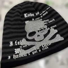 スカルデザイン ストライプビーニー