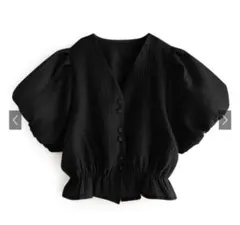 美品 GRL Vネックバルーンスリーブブラウス at2032