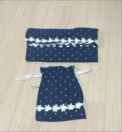 マミールナ　ポンチョ型　授乳ケープ ネイビードット柄