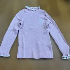 SLAP SLIP ピンク リブニット 長袖カットソー フリルネック