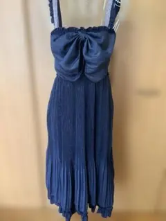 アクシーズファム ネイビー フロントリボン 2WAYワンピース