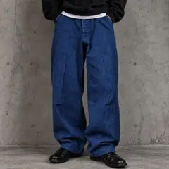 極太00s美品 FAT リジッド ヘビーオンスバギーデニム HIPHOP Y2K
