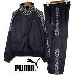 【L】プーマ レオパード柄 ヒップホップ 裏起毛 ジャケット/パンツ 黒