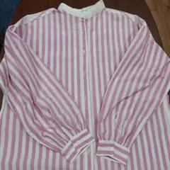 最終価格！AMERICAN HOLIC ピンクストライプ長袖シャツ M