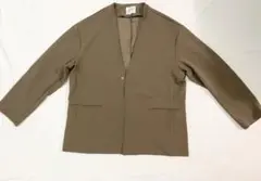 THE SHOP TK ノーカラージャケット Lサイズ ブラウン