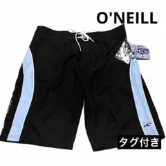 新品 O'Neill オニール サーフパンツ 水着 メンズ 黒 水色 ロゴ