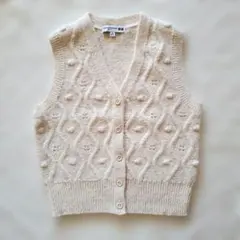 UNIQLO×イネス ポインテール ニットベスト オフホワイトM