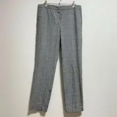 ZARA スラックス ストレート グレンチェック L 黒白 レーヨン混