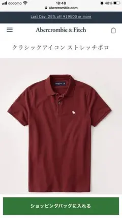 Abercrombie&Fitchクラシックアイコンストレッチポロシャツ