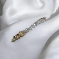 【値下げ】新品 バレッタ 花 パール ヘアアクセサリー オケージョン かわいい