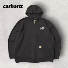 カーハート】ジップパーカー ブラック 2XL 企業ロゴ 人気カラー 美品 p