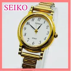 セイコー SPIRIT 腕時計 ゴールド　ホワイト文字盤