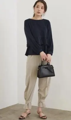 ROPÉ PICNIC　ロペピクニック　バック釦ペプラムブラウス　38サイズ　M