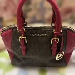 未使用に近い　MICHAEL KORS 赤黒 ハンドバッグ2way
