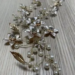 結婚式　ヘッドドレス　ピンクゴールド