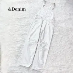 H&M オーバーオール サロペット ダメージ加工 デニム クラッシュ カジュアルのサムネイル