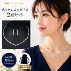 ネックレス ピアス 2点セット 結婚式 パーティー ビロード調保管袋付き