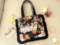 再販❣️ジョリーフルール✨メゾンドクチュール　アリスブラック✨フリルミニバッグ