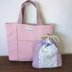 ハンドメイド**ミニトート＆巾着セット